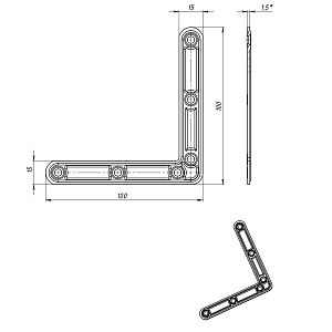 Угольник оконный УГ-100/2 (цинк) #226080
